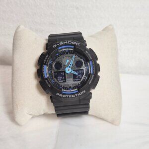 Casio G Shock Black and blue Matte NWOT condition DIgital and analog